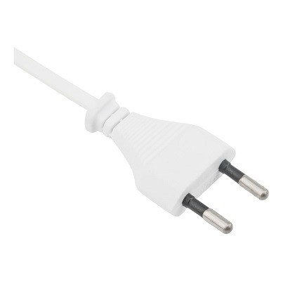 Шнур сетевой, вилка плоская без розетки, кабель 2x0.5 мм², длина 1,5 метра, белый (11-1111)