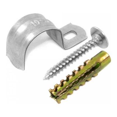 Комплекты для крепления ОКЛ с использованием самореза, дюбеля и скобы СМО d19-20 мм (100 шт) (PR08.4996)