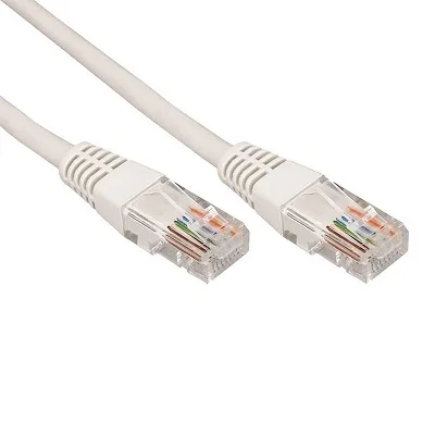 Шнур коммутационный, патч-корд, U/UTP RJ45-RJ45 CAT 5e, PVC, серый, 2м (18-1005)