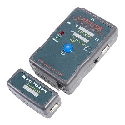 Тестер кабеля универсальный RJ-45+USB 251454 (12-1011)