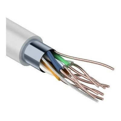 Кабель витая пара F/UTP, CAT 5e, ZH нг(А)-HF, 4PR, 24AWG, INDOOR, SOLID, серый (01-0169)