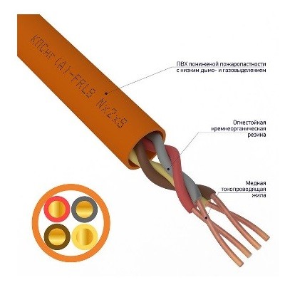 Кабель огнестойкий КПСнг(А)-FRLS 2x2x0,20мм², бухта 200м (01-4907)