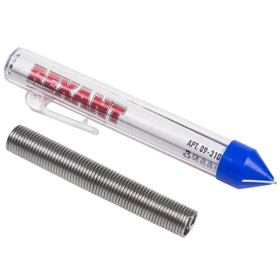 Припой с канифолью, 20г, Ø1мм, (олово 60%, свинец 40%), колба-карандаш (09-3103)