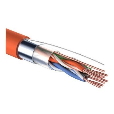 Кабель витая пара F/UTP, CAT 5e, ZH нг(А)-HF, 4PR, 24AWG, INDOOR, SOLID, оранжевый (01-0150)