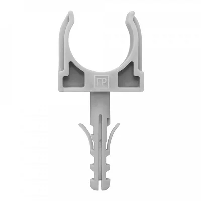 Крепеж-клипса с дюбелем серая d25 мм (100шт/900шт уп/кор) (PR13.0297)