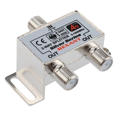 Делитель ТВx2 под F-разъем, 5-1000МГц, Silver (3 F-разъема в комплекте) (05-6101)