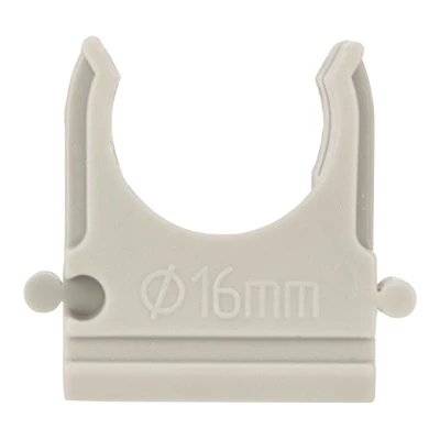 Крепёж-клипса для труб ø16 мм, серая (100 шт/уп) (28-0116-2)