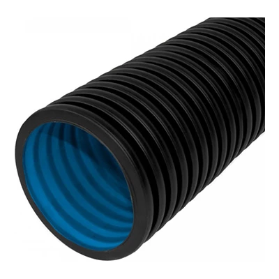 Труба гофрированная двустенная ПНД жесткая тип 450 (SN12) черная d90 мм 6м (36м/уп) (PR15.0155)