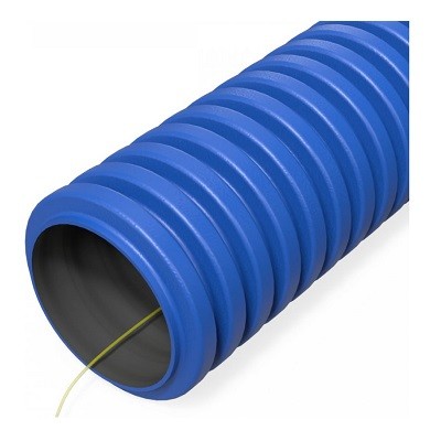Труба гофрированная двустенная ПНД гибкая тип 450 (SN34) с/з синяя d32 мм (100м/уп) (PR15.0254)