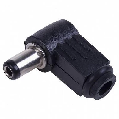 Разъем питания DC штекер 2,5х5,5мм угловой (14-0325)