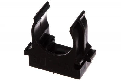 Крепеж-клипса для труб для прямого монтажа черная в п/э d20 мм