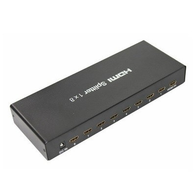 Делитель гнездо HDMI на 8 гнезд HDMI, металл (17-6903)