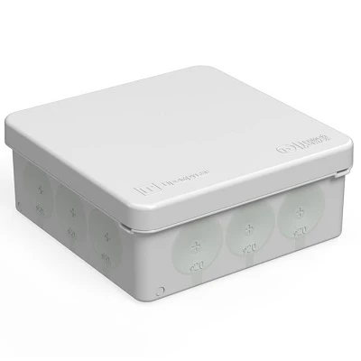 Коробка распределительная 60-0303 для прямого монтажа двухкомпонентная безгалогенная (HF) 100х100х40 (90шт/кор) (60-0303)