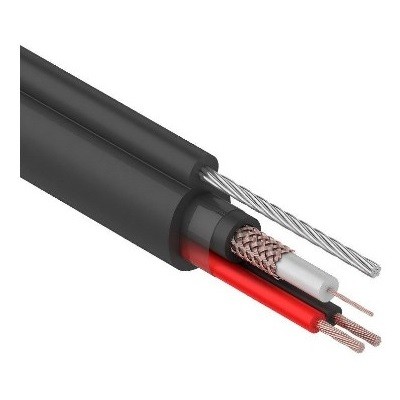 Кабель КВК-П-2+2x0,75 мм², +ТРОС (Cu/Cu) черный (01-4107)