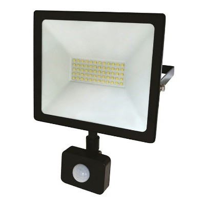 Прожектор светодиодный СДО 50Вт 4000Лм 6500К холодный свет, с микроволновым настраиваемым датчиком движения (605-009)