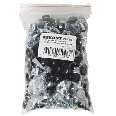 Комплект крепежа винт+шайба+гайка M6x16? (уп 100 шт) (04-2686)