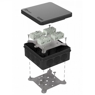 Коробка огнестойкая для о/п двухкомпонентная 60-0303-9005-FR6.0-4-8-Р Е15-Е60 100х100х40