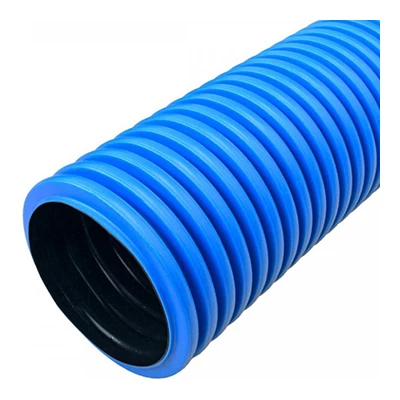 Труба гофрированная двустенная ПНД жесткая тип 750 (SN8) синяя d200 мм 5,7м (11,4м/уп) (PR15.0246)