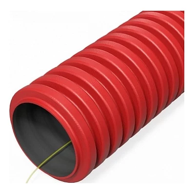 Труба гофрированная двустенная ПНД гибкая тип 450 (SN34) с/з красная d32 мм (20м/уп) (PR15.0266)