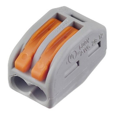 Универсальная клемма СМК 222-412, 2-проводная серая 0,08-2,5/4 мм² (50 шт/уп) (07-5252-4)