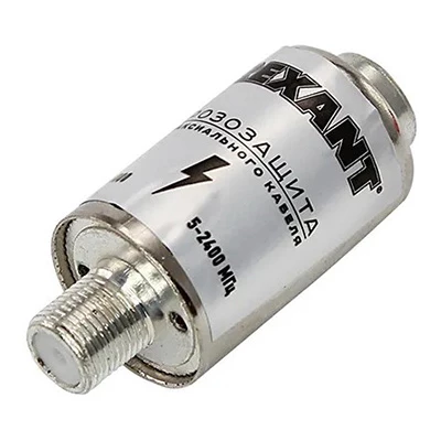 Грозозащита коаксиального кабеля 5-2400 МГц, (гнездо F - штекер F), (1шт) (06-0055-A)