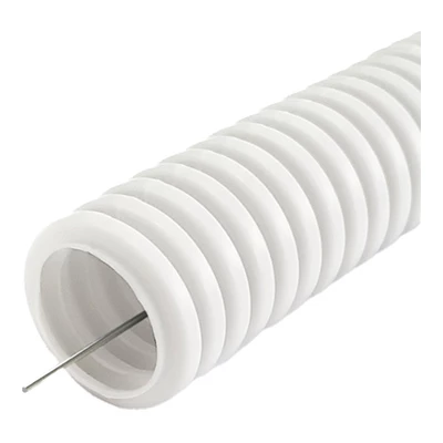 Труба гофрированная ПЛЛ тяжелая безгалогенная (HF) негорючая (НГ) белая с/з d32 мм (25м/1375м уп/пал) (PR02.0242)