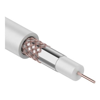 Кабель коаксиальный RG-59U, 75Ом, Cu/Al/Cu, 64%, , INDOOR, белый (01-2651)