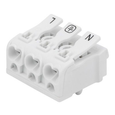 Клемма пружинная соединительная КСП 3-полюсная с монтажными ножками (100 шт./уп.) (07-6215-1)