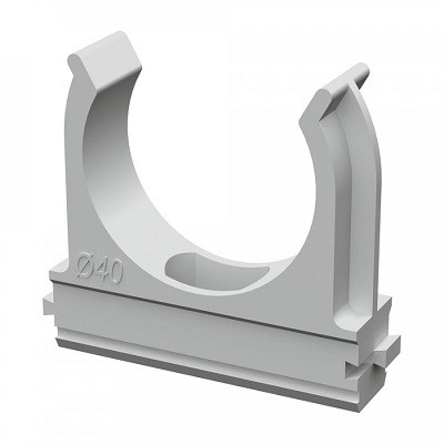 Крепеж-клипса для труб АБС-пластик в карт d40 мм (30шт/300шт уп/кор) (PR.0640)