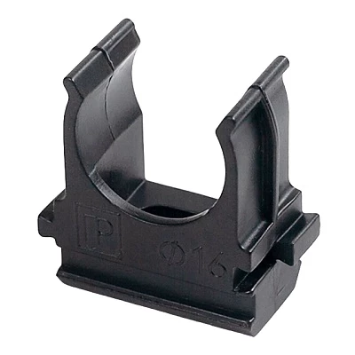 Крепёж-клипса для труб Полистирол черная d25 мм в малой упаковке (10шт/500шт уп/кор) (PR13.0211)