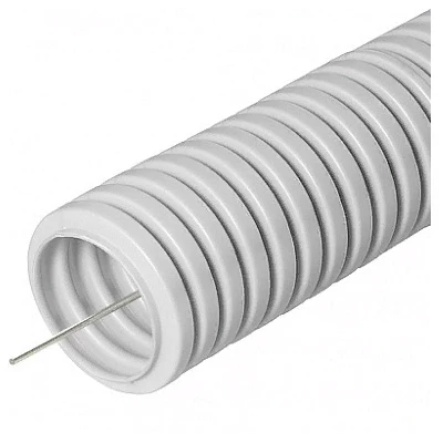 Труба гофрированная ПВХ сверхтяжелая 1100 Н серая с/з d16 мм (50м/уп) (PR.0116325)