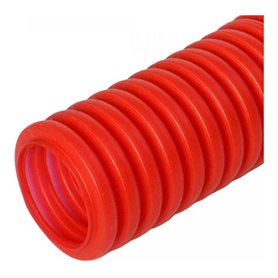 Труба гофрированная ПНД защитная для МПТ (пешель) красная d16/10,7 мм (100м/5500м уп/пал) (PR02.0087)