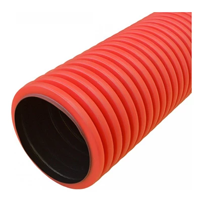 Труба гофрированная двустенная ПНД жесткая тип 750 (SN8) красная d200 мм 5,7м (11,4м/уп) (PR15.0245)