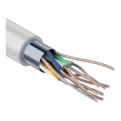 Кабель витая пара F/UTP, CAT 6, ZH нг(А)-HF, 4PR, 23AWG, INDOOR, SOLID, серый (01-0167)