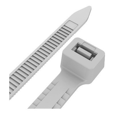 Стяжка нейлоновая с тройным замком 300x4,8мм, белая (100 шт/уп) (67-1301)