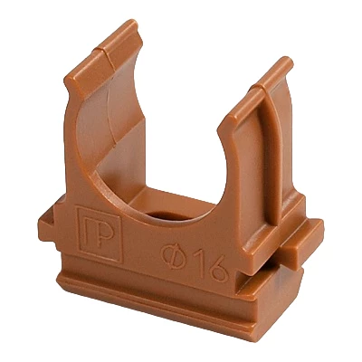 Крепёж-клипса для труб АБС-пластик бук d25 мм в малой упаковке (10шт/500шт уп/кор) (PR13.0053)