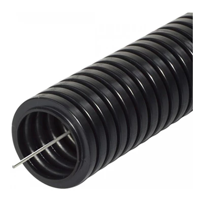 Труба гофрированная ПА негорючая (НГ) стойкая к ультрафиолету (УФ) черная с/з d25 мм (25м/уп) (PR02.0269)